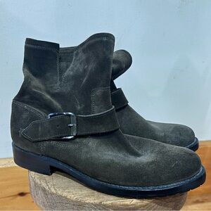 Frye Natalie Short Engineer Boot in Olive Green